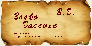 Boško Dačević vizit kartica